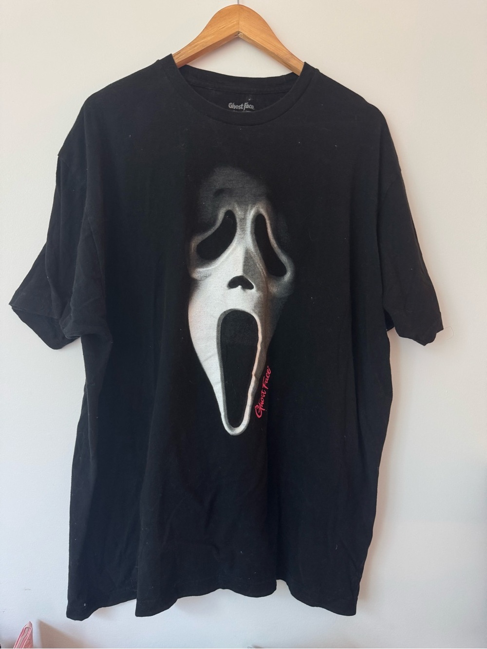 Ghost Face Scream Horror Movie Graphic T-Shirt Black Fun World Size 2XL